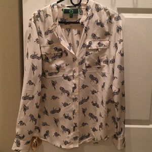 C wonder zebra silk shirt